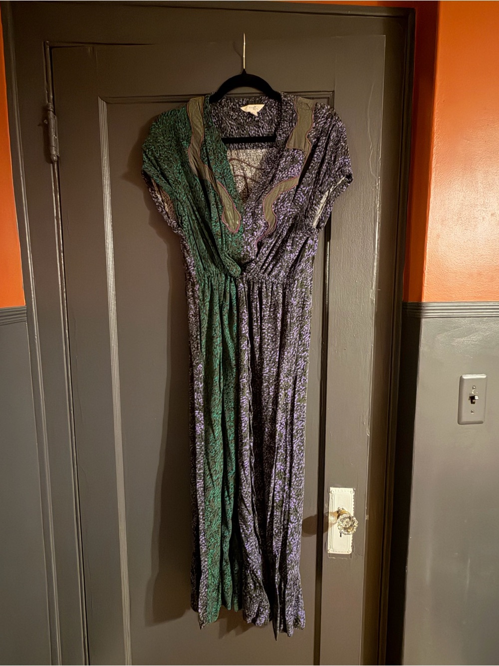Green and Purple Snake Maxi Dress
